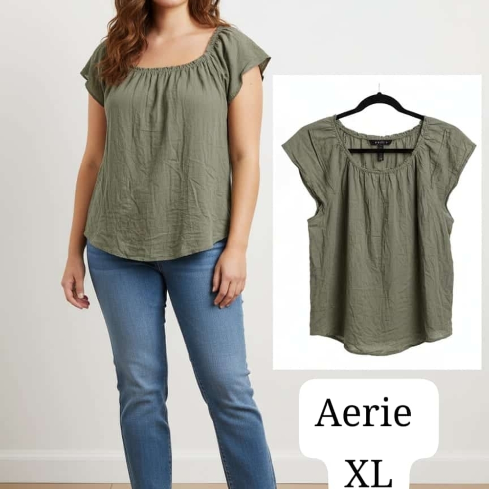 Aerie Sage Green Blouse for Women